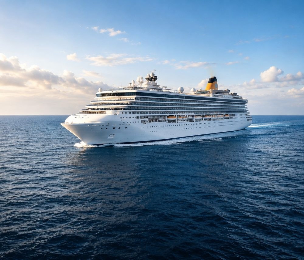 Navio de cruzeiro no Mediterrâneo