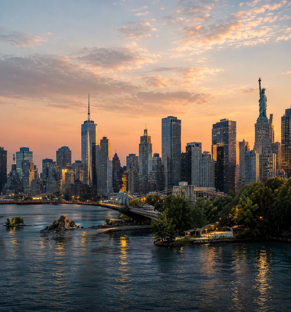 Skyline de cidade dos Estados Unidos