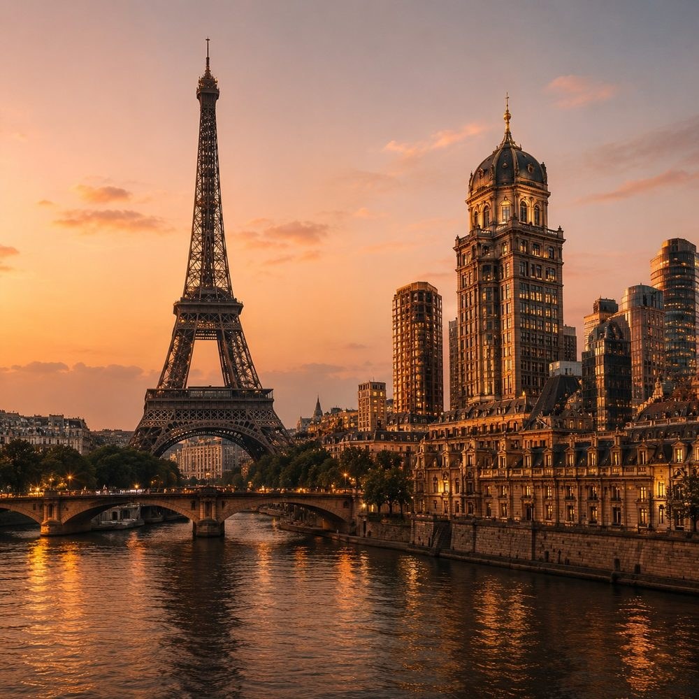 Torre Eiffel ao entardecer, Europa