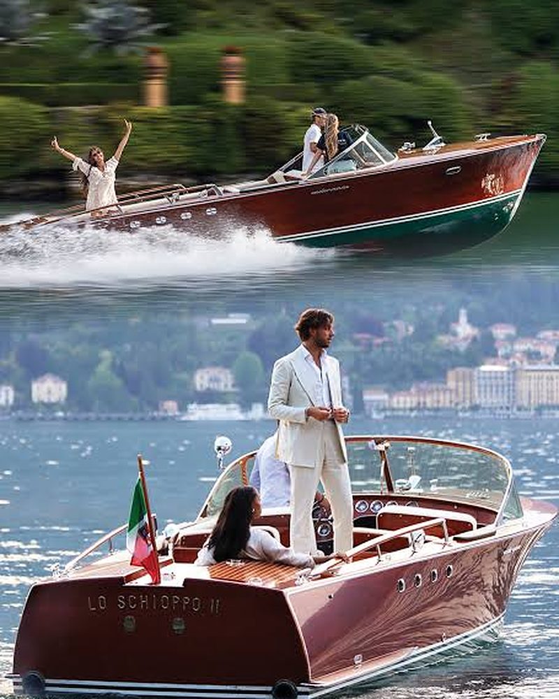 Lanchas de luxo navegando o Lago di Como